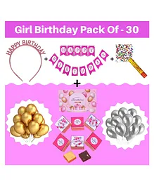 Expelite Baby Girl Theme Birthday Chocolates With Decoration Kit Hamper Online Pack of 30  - Multicolour 