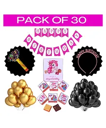 Expelite Pink Unicorn Theme Birthday Chocolates And Decoration Hamper For Girls Online Pack Of 30 - Multicolour 