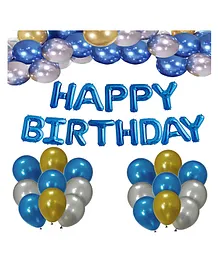 Funcart Happy Birthday Balloon Decoration Multicolour  Pack Of 63
