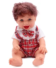 Speedage Aryan Baby Doll Red & White Checks prints - Height 42.5 cm