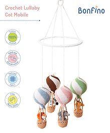 Bonfino Premium Crochet Animal Hanging Toy for Craddle|0-6 Months| Nursery Decoration|moving Toy for Baby Beds|develops Visual Senses & Motor Skills| Birthday Gift
