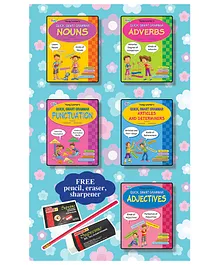 Grammar Books (Set of 5 Books, Nouns, Adverbs, Punctuation, Articles & Determiners, and Adjectives)-English