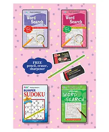 Sudoku & Word Search Books Set of 4 Books - English