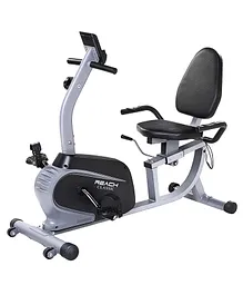 Reach Classic Recumbent Bike Exercise Cycle Exercise Bike with Back Support Seat - Black