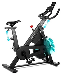 Reach Belt Drive Spin Bike for Home Gym Best With Adjustable Professional Handlebar and Magnetic Resistance - Black Blue
