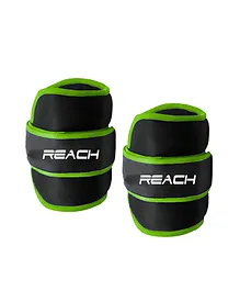 Reach Premium Adjustable Ankle Cuff & Wrist Weights Green - 1.5 Kg