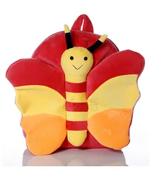BeeWee Plush Soft Yoy Bag Butterfly Design Red - Height 12.2 Inches