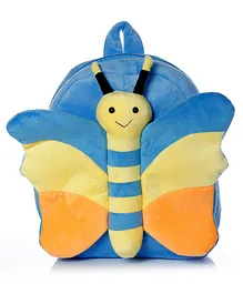 BeeWee Plush Soft Yoy Bag Butterfly Design Blue - Height 12.2 Inches