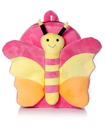 BeeWee Plush Soft Yoy Bag Butterfly Design Pink - Height 12.2 Inches