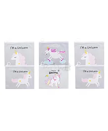 BeeWee Unicorn Pencil Pouch Stationery Organiser Pack of 6 - White