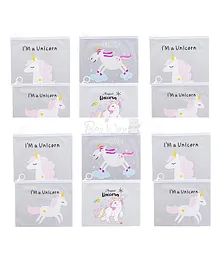 BeeWee Unicorn Pencil Pouch Stationery Organiser Pack of 12 - White