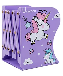 BeeWee Bookends Unicorn Book Stand Shelf Organiser- Purple