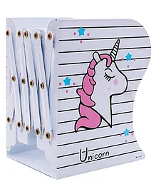 BeeWee Bookends Unicorn Book Stand Shelf Organiser- White