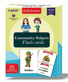 Clapjoy Community Helpers Double Sided Flash Cards for Kids Easy & Fun Way of Learning