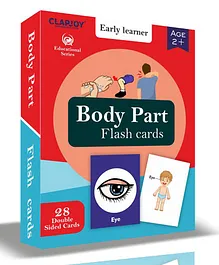 Clapjoy Body Parts Double Sided Flash Cards for Kids Easy & Fun Way of Learning