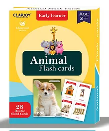 Clapjoy Animals Double Sided Flash Cards for Kids Easy & Fun Way of Learning