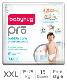 Babyhug Pro Bubble Care Premium Pant Style Diapers Double Extra Large (XXL) Size - 15 Pieces