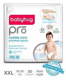 Babyhug Pro Bubble Care Premium Pant Style Diapers Double Extra Large (XXL) Size - 30 Pieces - New & Improved Superior Fit