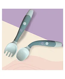 Bembika Baby Training Twist Spoon and Fork Set - Blue