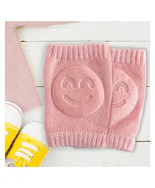 Bembika Baby Kneepad Breathable Smiley Face Baby Knee Pads for Crawling Baby Knee Protector - Pink