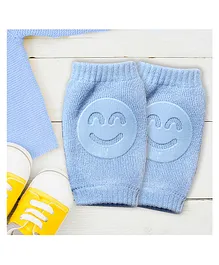 Bembika Baby Kneepad Breathable Smiley Face Baby Knee Pads for Crawling Baby Knee Protector - Blue