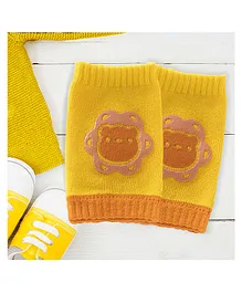 Bembika Baby Kneepad Breathable Animal Face Baby Knee Pads for Crawling Baby Knee Protector - Yellow