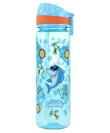 SmilyKiddos Straight Water Bottle With Flip Top Nozzle Happy Shark Print - 680 ml