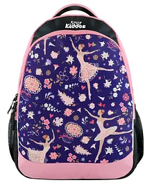 Smilykiddos Backpack Ballerina Print Purple - Height 18 Inches