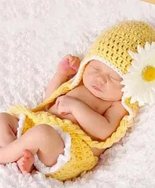MOMISY Sunflower Designer New Born Baby Photography Props Set of 2 - Yellow