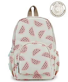 Baby Jalebi Fiesta Mini Personalised Backpack Melon Print Off White - Height 11 inches