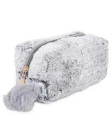 Sanjis Enterprise Fur Cosmetic Bag Small - Grey