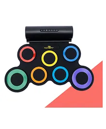 Powerpak Roll Up Silicon Electronic Drum Set - Multicolour