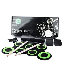 Powerpak Hand Roll Up Electronic Drum Pad- Black and Green