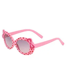 Kid-O-World Heart Printed Bow Detail Sunglasses - Pink