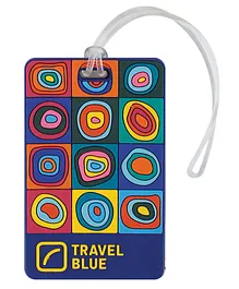 Travel Blue Squares ID Tag-Multicolor