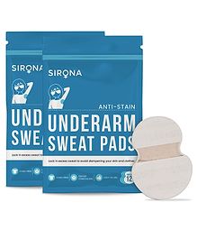 Sirona Anti Stain Under Arm Sweat Pads Pack of 2 - 24 Pads