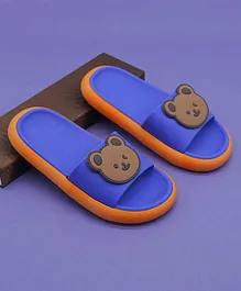 FEETWELL SHOES Bear Applique Casual Flip Flops - Blue