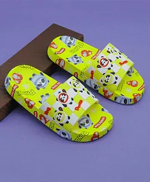 FEETWELL SHOES Panda Printed Casual Flip Flops - Yellow
