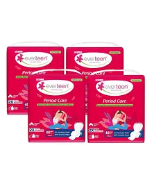 everteen Period Care XXL Soft 40 Sanitary Pads 320mm with Double Flaps enriched with Neem and Safflower - 4 Packs (40 Pads Each)