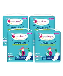 everteen Period Care XXL Dry 40 Sanitary Pads 320mm with Double Flaps enriched with Neem and Safflower - 4 Packs (40 Pads Each)
