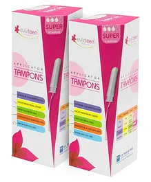 everteen Super Plus Applicator Tampons for Periods Pack of 2 - 16 Pieces