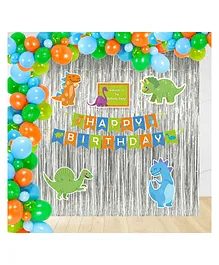  Untumble Dinosaur Foil Curtain Birthday Kit - Multicolour