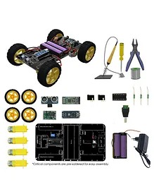 THINKER PLACE STEM Educational DIY Obstacle Avoiding Programmable Bluetooth Robot - Multicolor