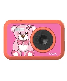 SJCAM FunCam 2 Inches LCD HD Digital Action Camera with inbuilt Games Teddy Print - Pink