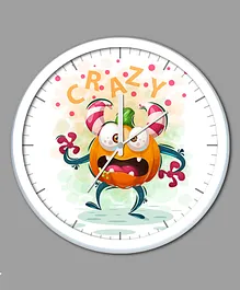 WENS Crazy Cartoon Battery Operated Wall Clock  - (White)