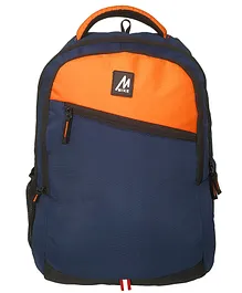 Mike Bags College Backpack Orange & Blue - Height 18.8 Inches