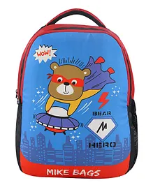 Mike Bags Pre School Backpack Super Teddy Blue - Height 14 Inch