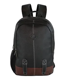 Mike Octane Faux Leather Laptop Backpack Black  - Height 18 inches