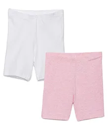 Charm n Cherish Pack Of 2 Girl Shorts - Pink White