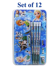 Asera Frozen Themed Stationery Gift Pack Set of 12- Blue